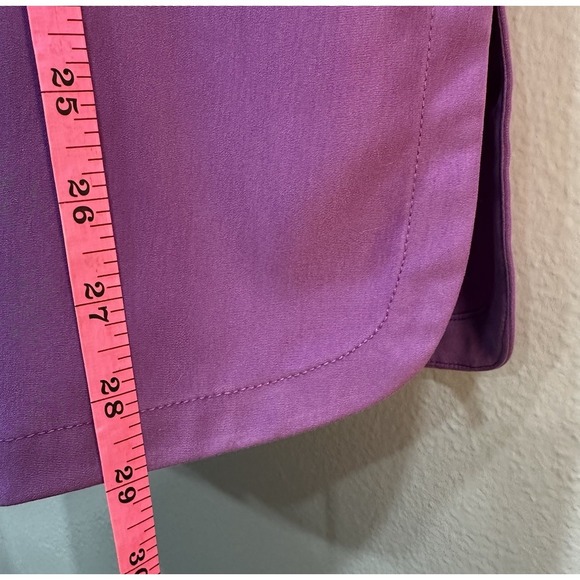 Travel Smith Tunic Top Womens Medium Purple Button Up Long Sleeve Front Pocket - Picture 4 of 12